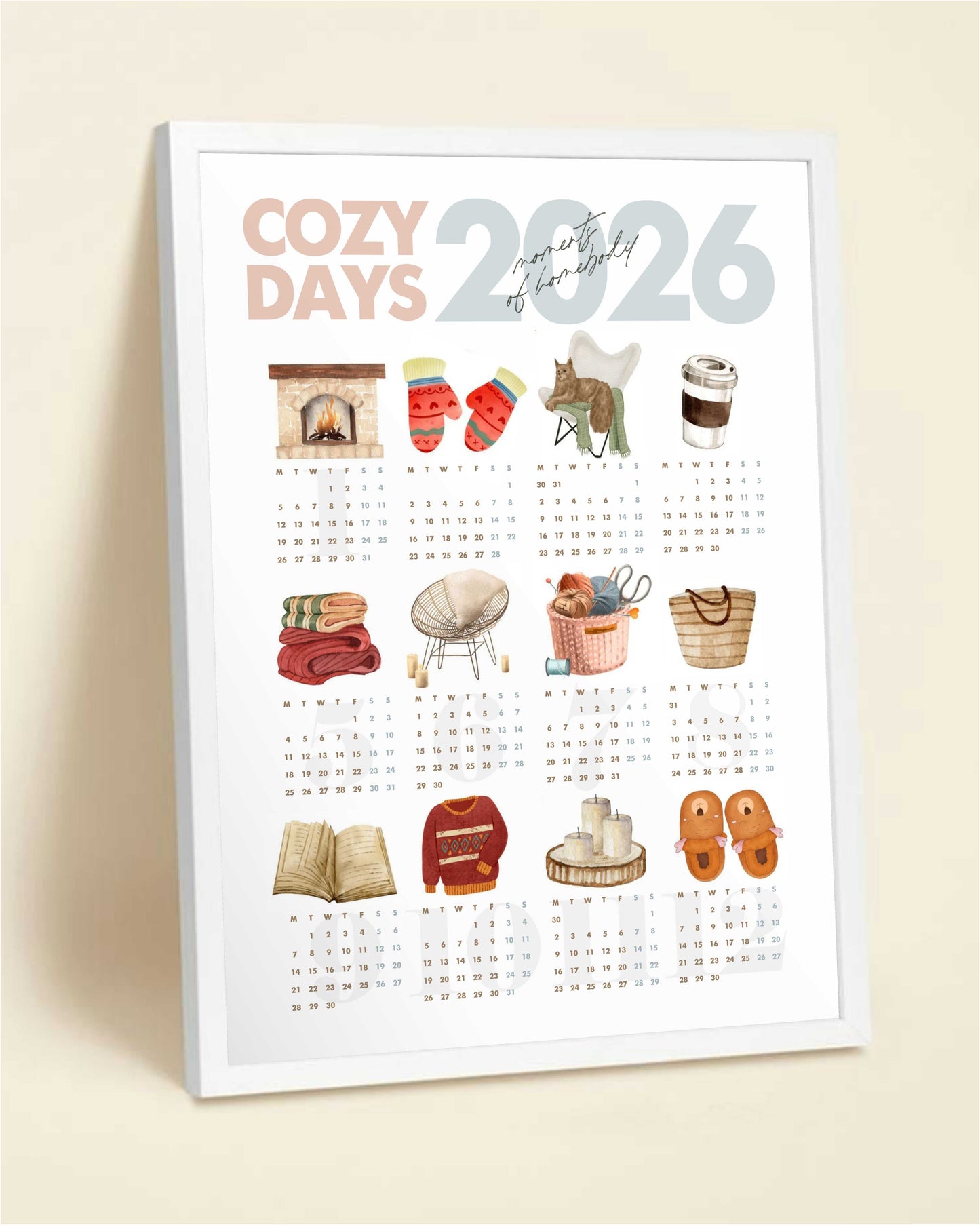 Cozy Year 2026 Digital Calendar