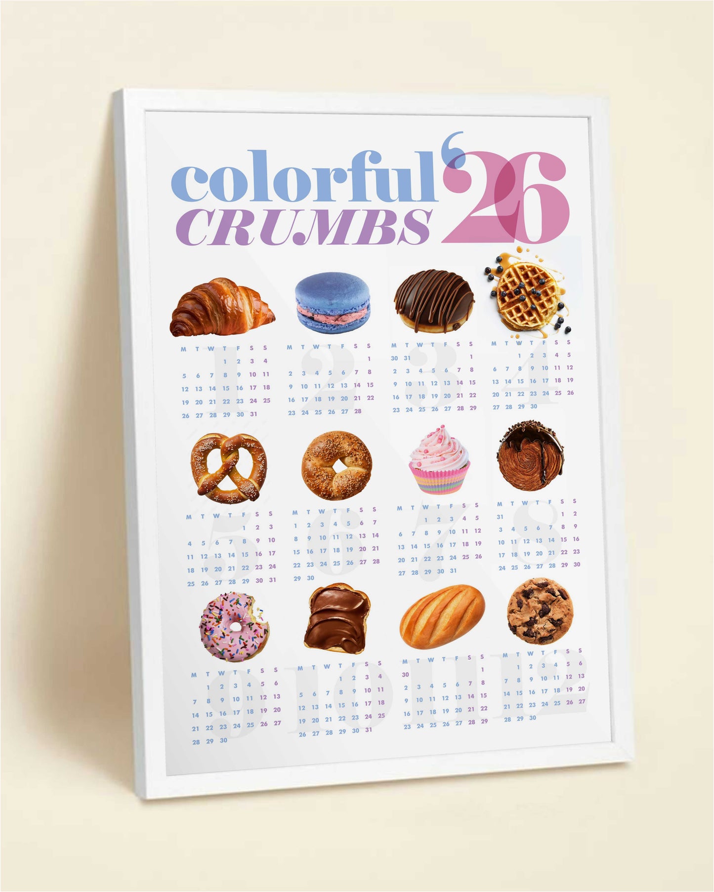 Colorful Crumbs 2026 Kitchen Digital Calendar