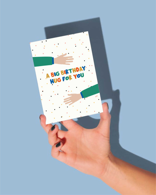 “A Big Birthday Hug For You” Greeting Card (Printable Digital Download)