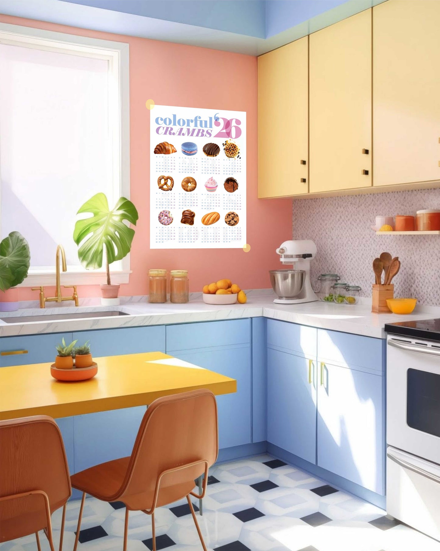 Colorful Crumbs 2026 Kitchen Digital Calendar